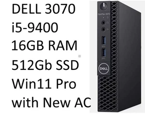 Dell 3070 Micro PC 9th Gen intel Core i5 8GB RAM 500Gb SSD Windows 11 & new PSU - Picture 1 of 6