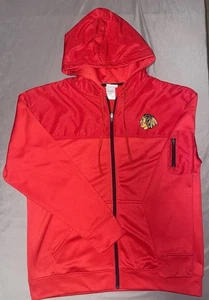 Giacca Chicago Blackhawks uomo grande NHL hockey full zip pullover manica tasca - Foto 1 di 7