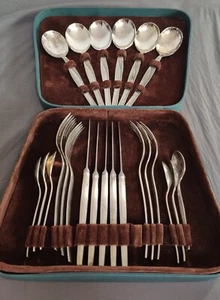 Vintage set of cupronickel Soviet forks, spoons, knife USSR quality mark. - Picture 1 of 11