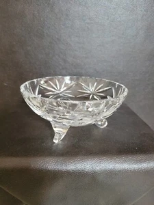 Vintage Crystal Candy Dish 5” Diameter, 3 Footed ,no lid, - Picture 1 of 8
