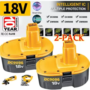 2PACK 18V For Dewalt 18 VOLT 6.0Ah DC9096 DC9098 NiMh Battery DC9096-2 Replace - Picture 1 of 12