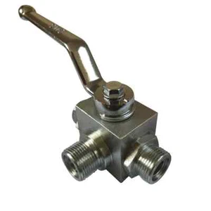 KHB3K Male Thread Two-position Three-way Hydraulic Ball Valve L Type M14x1.5 - Picture 1 of 7