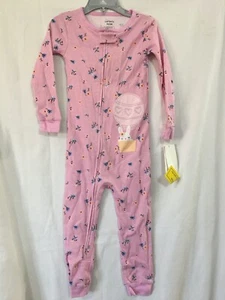 New Carter's Bunny Balloon Floral 1pc Pajama PJs Girl Sleeper Footless Cotton - Picture 1 of 5