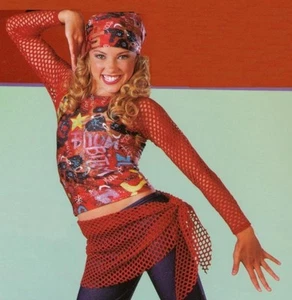 If I Ain't Got You Child Medium Dance Costume Graffiti Top, Pants, Wrap, Bandana - Picture 1 of 3