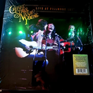 Crosby Stills Nash & Young-Live at Fillmore-2 LP Clear Vinyl Record-Played 1x - Picture 1 of 4