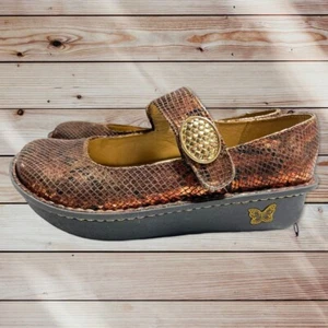 Alegria by PG lite Snakeskin Print Mary Janes Size 36 (US 5.5) - Picture 1 of 10