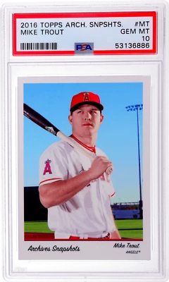 2016 Topps Archives Snapshots Mike Trout #AS-MT PSA 10 - Image 1 of 2