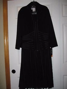Cartise Int'l boutique black long skirt & top jacket formal 2 piece set 14-16 - Picture 1 of 12