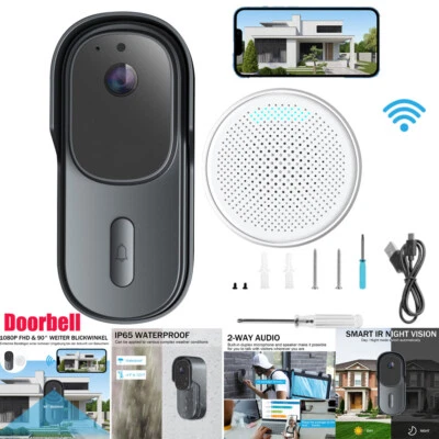CHOCOLATE_CHIP_PART ✅Video Doorbell WiFi Two-Way Talk Motion Detection Intercom Security Camera 2025