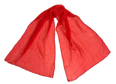 BUFANDA DE CREPÉ DE SEDA NARANJA VINTAGE VERA, ENROLLADA A MANO, JAPÓN, 10 X 52 Foto 1 de 4