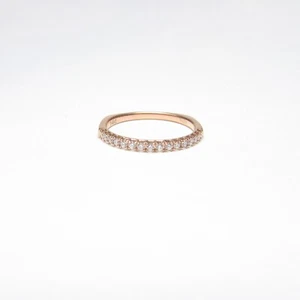 YALINA Estate 14K Rose Gold 16 Brilliant Cut Diamond Band Style Ring 0.16 Cts - Picture 1 of 5