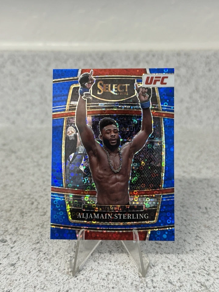 2022 Panini Select H2 UFC Aljamain Sterling Blue Disco 01/49 BOOKEND RARE - Image 1 of 2