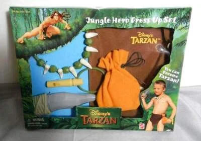 JUEGO DE VESTIR VINTAGE DE DISNEY'S TARZÁN-HÉROE DE LA SELVA, NUEVO, ¡SIN USAR, EN CAJA ORIGINAL!!! Foto 1 de 3