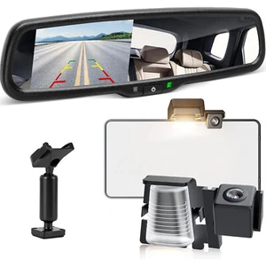 4.3" OEM Mirror Monitor License Plate Reverse Camera for Jeep Wrangler 2007-2018 - Picture 1 of 16
