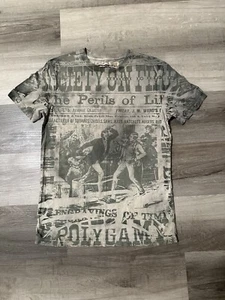 Y2K Grunge Salvage All Over Print Graphic T Shirt Size Medium Rare Vintage - Picture 1 of 5