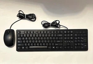 HP USB Wired Black Keyboard & Mouse SK2085 for Computers Laptops - Tested - Picture 1 of 11