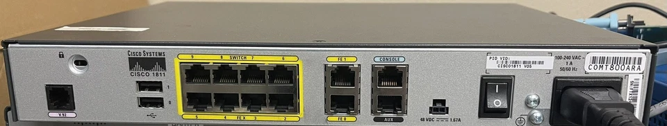 Cisco 1811 100 Mbps 8-Port 10/100 Router (CISCO1811/K9 V05) - Image 1 of 4