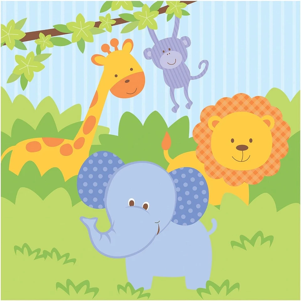 Forest Friends Animal Cute Kids Birthday Party Paper Luncheon Napkins - Image 1 of 1