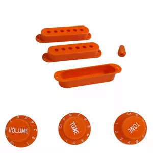 Copripickup strat e manopole cover pickup per chitarra 1 V 2T manopole punta interruttore, arancione - Foto 1 di 11