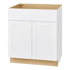 Ready to Assemble Kitchen Cabinets 34.5" Plywood Shaker Sink Base Alpine White - Picture 1 of 9