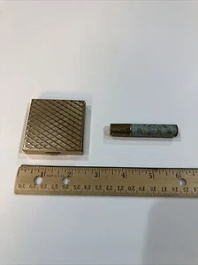 Vintage Metal Make Up Containers: Compact & Silver Eye Shadow - Picture 1 of 10