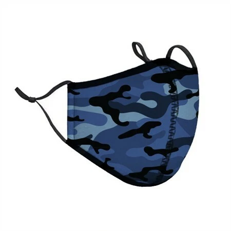Top Trenz Neoprene, Reusable & Washable Blue Camo Face Mask [Adult Men] - Image 1 of 1
