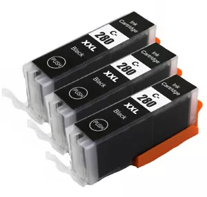 3 Pack BLACK XXL Ink Cartridges for PGI-280 PGBK Canon TR7520 TS6120 TS6220 - Picture 1 of 1