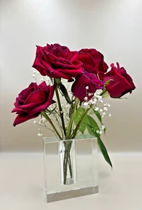 Kristallglas Blockvase, rechteckig, schwer, minimalistisch, elegant - Bild 1 von 8