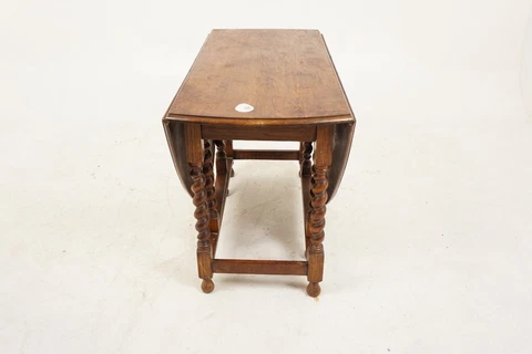 Antique Oak Table, Large Drop Leaf Dining Table, Scotland 1920, H1094 Cover