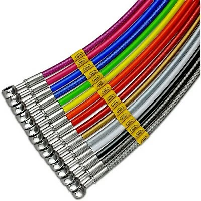 Líneas de mangueras de freno rojas HEL rendimiento delantero y trasero Honda MSX125 Grom 2013-2017 Foto 1 de 4