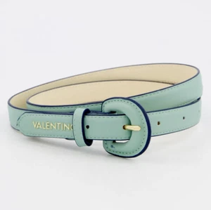 VALENTINO Women's Leather Lined Belt Mint Green LARGE. Gold Logo GENUINE RRP £90 - Picture 1 of 7