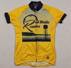 Camiseta deportiva de ciclismo Canari Red Mills Roadies amarilla para mujer talla XS cremallera completa - Imagen 1 de 15