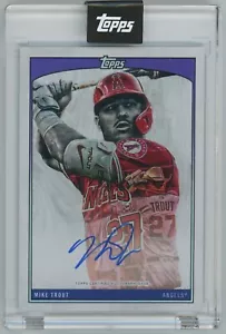 MIKE TROUT 2022 Topps x Lauren Taylor su scheda AUTO viola/25 1A - Foto 1 di 2
