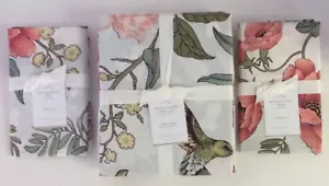 Edredón reversible Pottery Barn KARINA KING/Cal.King 2 fundas King pájaros florales NUEVO - Imagen 1 de 6