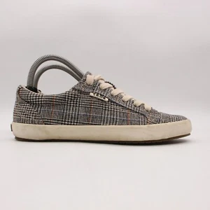Taos Star Walking Shoes Sneakers Women's Size 8 Black Gray Plaid Casual Lace Up - Picture 1 of 9