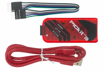 PICKit3 Microchip Programmer w/ USB cable, Connector Wires Pic Kit 3 - Photo 1/4