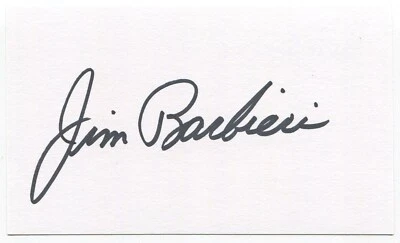 Jim Barbieri Signed 3x5 Index Card Autographed Signature Los Angeles Dodgers MLB - Image 1 of 2