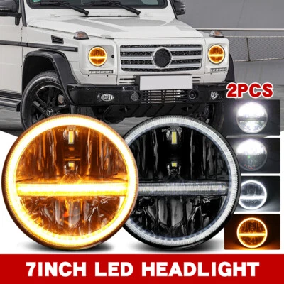 7Zoll LED Scheinwerfer E-geprüft für Land Rover Defender Jeep  T3 G Klasse 12V - Bild 1 von 4