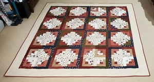 Log Cabin Queen Quilt - Picture 1 of 8