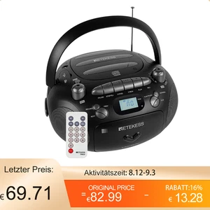 Retekess TR630 Radio Portátil AM/FM CD/USB/TF Reproductor de Cassette Grabadora Estéreo - Imagen 1 de 12
