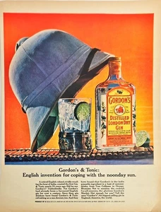 Gordon's Distilled London Dry Gin & Tonic English Colonel 1964 Vintage Print Ad - Bild 1 von 1