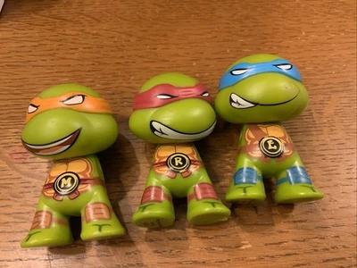 3 Kidrobot 2014  Teenage Mutant Ninja Turtles Viacom Vinyl 3” Figures - Image 1 of 4