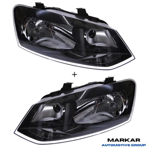 SCHEINWERFER SET LINKS + RECHTS FÜR VW POLO V 6R 6C H4 TRENDLINE 09-17 SCHWARZ - Bild 1 von 1