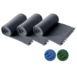 Juego de 3 mantas de lana wave 120x160 mantas mullidas borde ondulado gris verde azul - Imagen 1 de 20