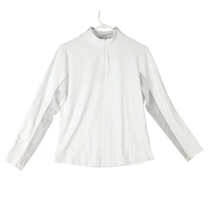 UBKUL Top Womens M White 1/4 Zip Quick Dry UPF 50 Mesh Panel Stretch Outdoor EUC - Picture 1 of 11