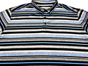 Reebok Mens Golf Polo Pullover Knit Short Sleeve Poly Stripe Logo Shirt 4XL 4XLT - Picture 1 of 4