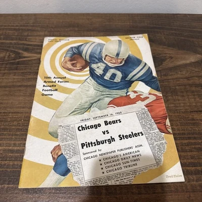 1960 Vintage Chicago Bears vs. Pittsburgh Steelers Game Program 9/16/60 - Image 1 of 4