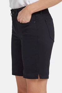 Damen NYDJ schwarz Ella Denim Bermuda Shorts mit Stretch mit Schlitzen - Größe 12 - Bild 1 von 8