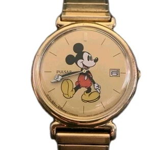 Vintage Men’s Seiko Pulsar Mickey Mouse Stainless Watch V537-8A30  - Picture 1 of 4