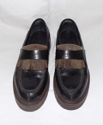 Brunello Cucinelli Mujer Cuero Monili Kiltie Doc Mocasines Suela Marrón 39 EU Foto 1 de 4